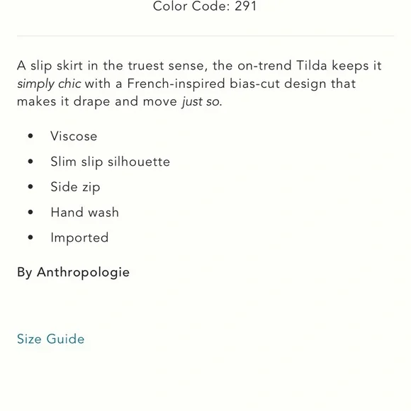 Anthropologie Floral Tilda Midi Slip Skirt Blue Floral - Picture 5 of 6